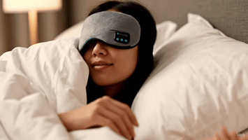 Duerme profundo donde sea — Bloquea la luz y relájate con sonido envolvente.