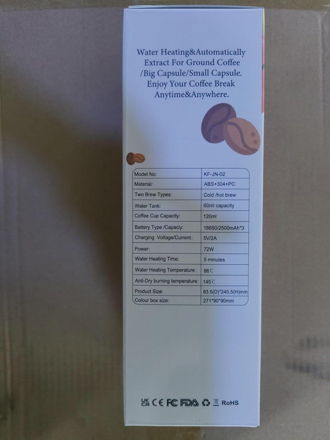 Cafetera Portátil 3 en 1 – Máquina de Café Espresso Compacta y Recargable para Café Molido +REGALO APLIQUES CAPSULAS