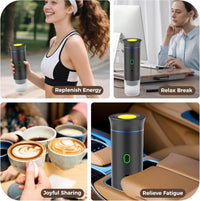 Cafetera Portátil 3 en 1 – Máquina de Café Espresso Compacta y Recargable para Café Molido +REGALO APLIQUES CAPSULAS